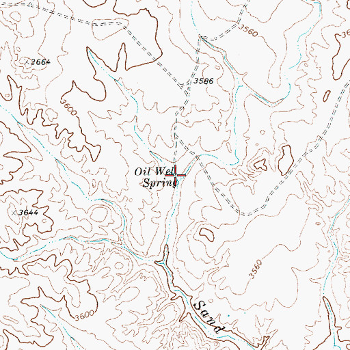Topographic Map of Oil Well Spring, TX