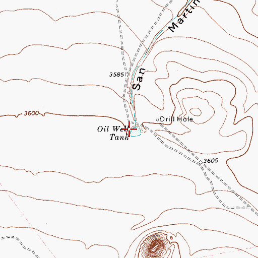 Topographic Map of Oil Well Tank, TX