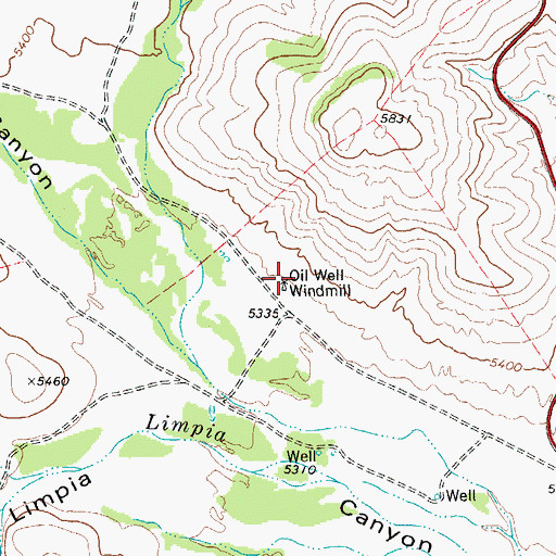 Topographic Map of Oil Well Windmill, TX
