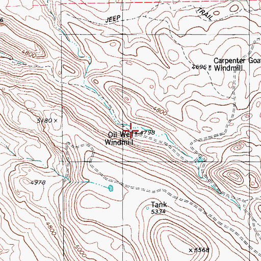 Topographic Map of Oil Well Windmill, TX