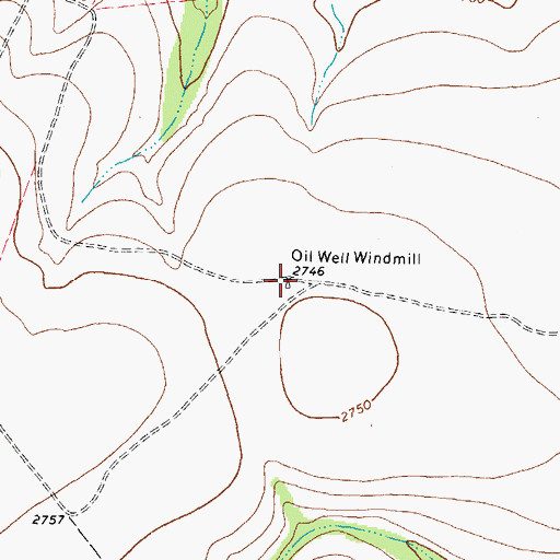 Topographic Map of Oil Well Windmill, TX