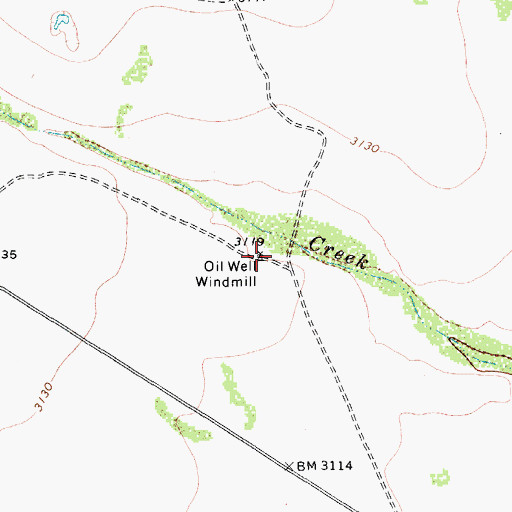 Topographic Map of Oil Well Windmill, TX