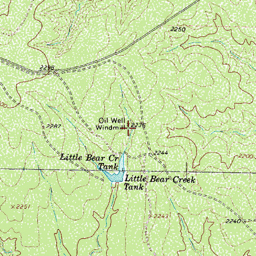 Topographic Map of Oil Well Windmill, TX