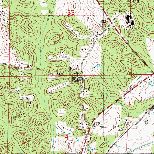 Topographic Map of Ramah Baptist Church, AL