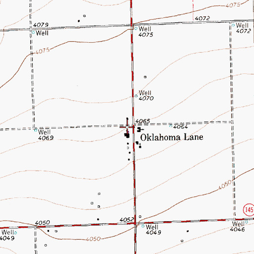 Topographic Map of Oklahoma Lane, TX