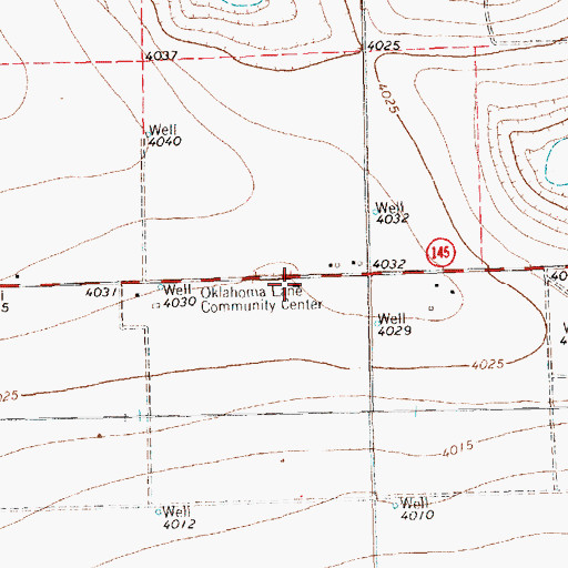 Topographic Map of Oklahoma Lane Community Center, TX