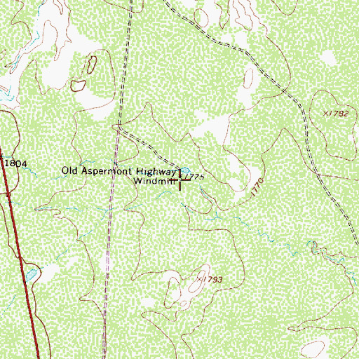 Topographic Map of Old Aspermont Highway Windmill, TX