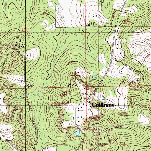 Topographic Map of Rives Cemetery, AL