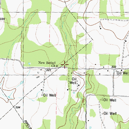 Topographic Map of New Bethel Church, TX