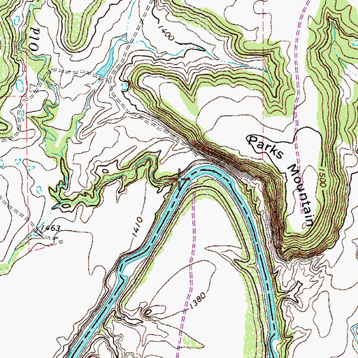 Topographic Map of Old Boggy Creek, TX