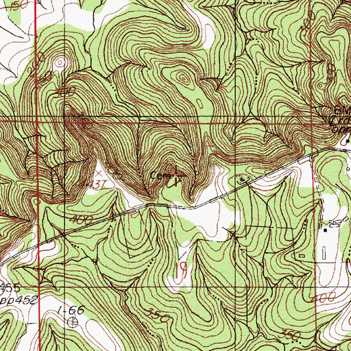 Topographic Map of Robert Rives Cemetery, AL