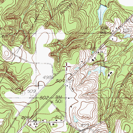 Topographic Map of Old Briley Town Church, TX