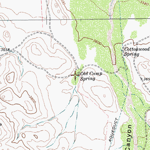 Topographic Map of Old Camp Spring, TX