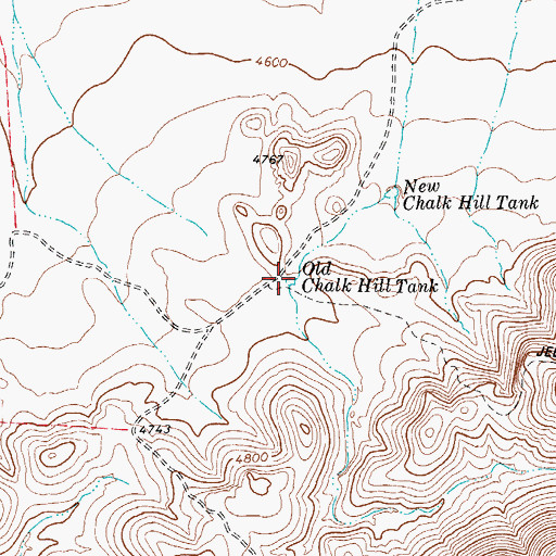 Topographic Map of Old Chalk Hill Tank, TX