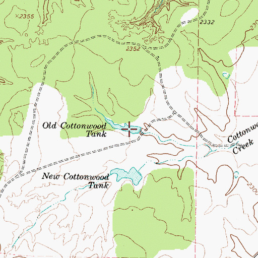 Topographic Map of Old Cottonwood Tank, TX