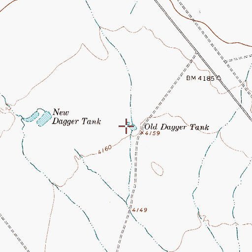 Topographic Map of Old Dagger Tank, TX