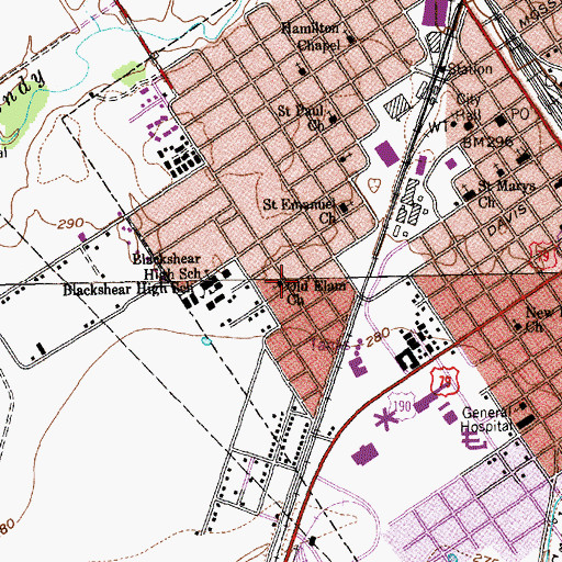 Topographic Map of Old Elam Church, TX