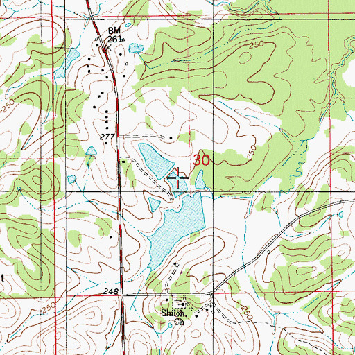 Topographic Map of Rogers Pond, AL