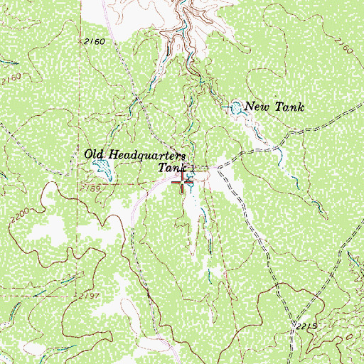 Topographic Map of Old Headquarters Tank, TX