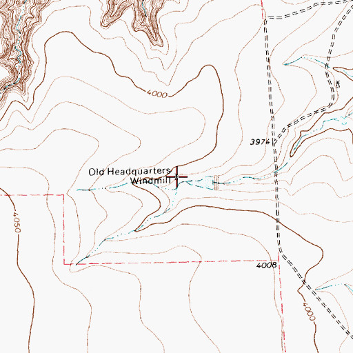 Topographic Map of Old Headquarters Windmill, TX