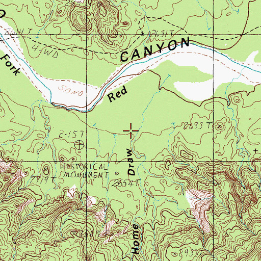 Topographic Map of Old Home Draw, TX