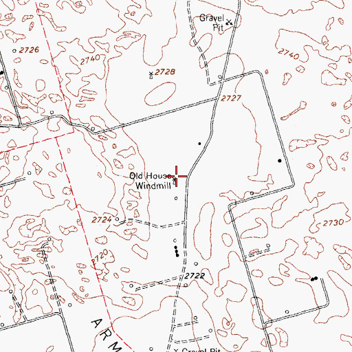 Topographic Map of Old House Windmill, TX