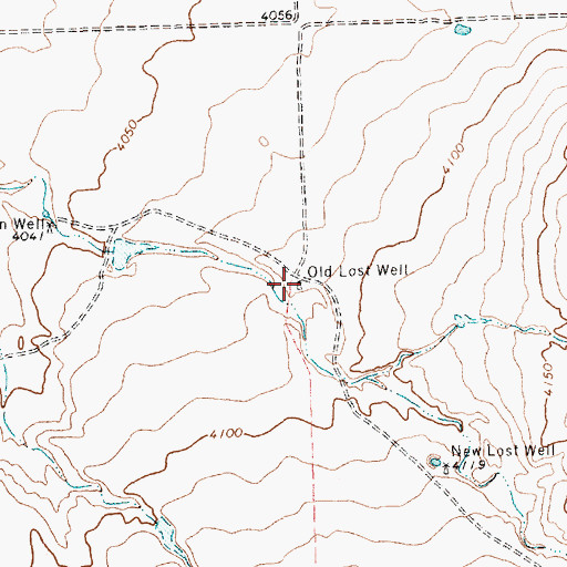 Topographic Map of Old Lost Well, TX