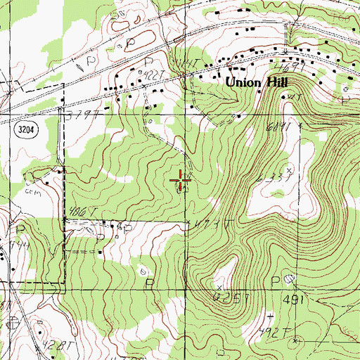 Topographic Map of Old Norwegian Cemetery, TX
