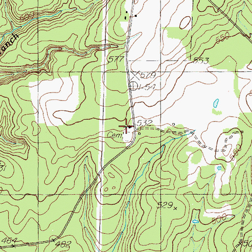 Topographic Map of Old Prospect Church, TX