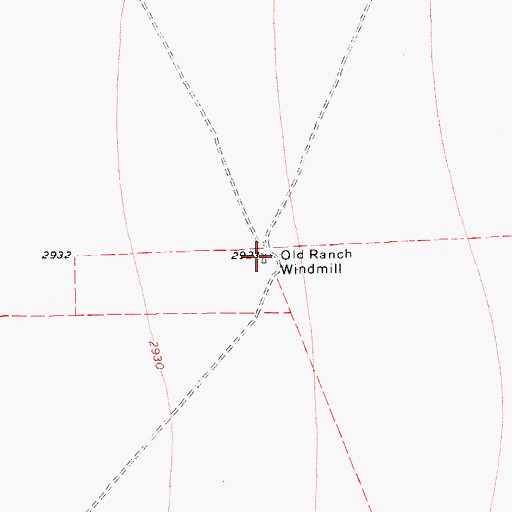 Topographic Map of Old Ranch Windmill, TX