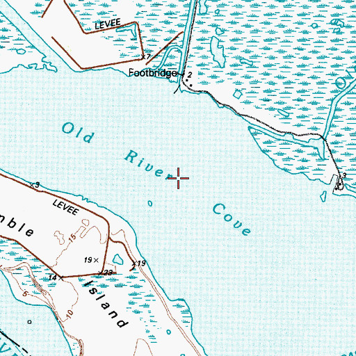 Topographic Map of Old River Cove, TX