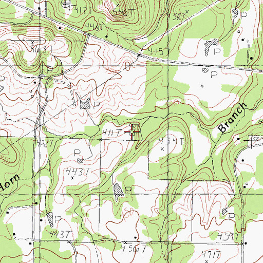 Topographic Map of Old Rock Hill Cemetery, TX