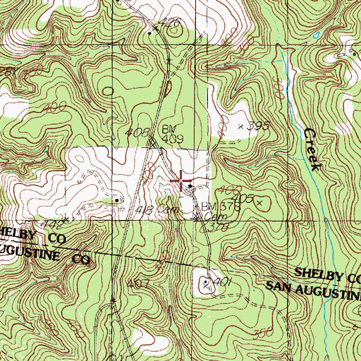 Topographic Map of Old Salem Church, TX