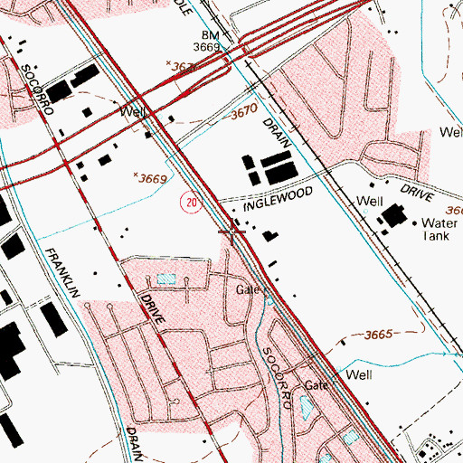 Topographic Map of Old Spanish Trail, TX