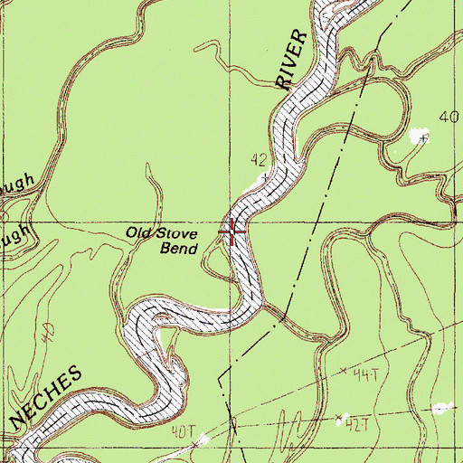 Topographic Map of Old Stove Bend, TX
