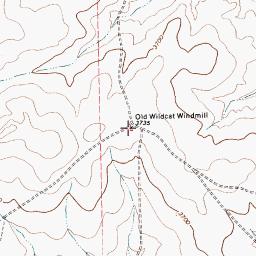 Topographic Map of Old Wildcat Windmill, TX
