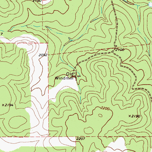 Topographic Map of Old Windmill, TX
