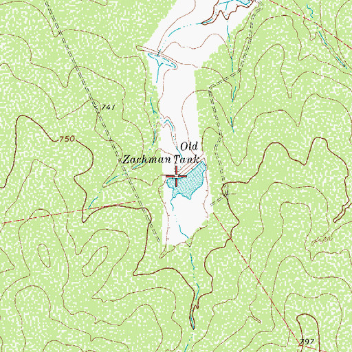 Topographic Map of Old Zachman Tank, TX