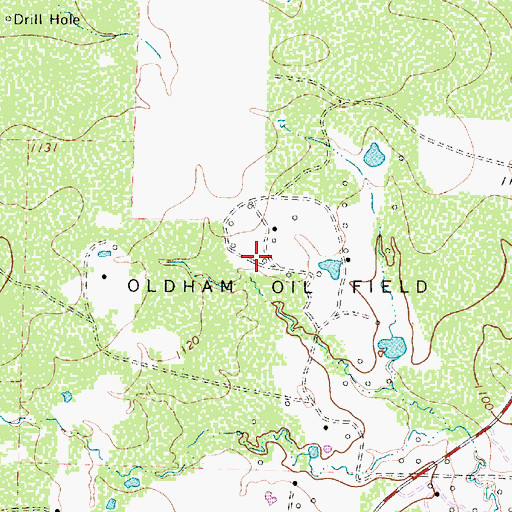 Topographic Map of Oldham Oil Field, TX