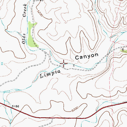 Topographic Map of Olds Creek, TX