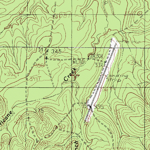Topographic Map of Ole Doc Branch, TX