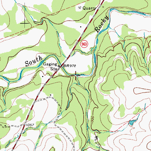 Topographic Map of Olive Branch, TX