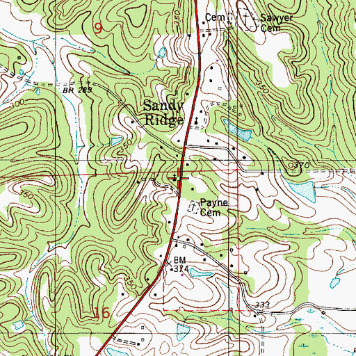 Topographic Map of Sandy Ridge Church, AL