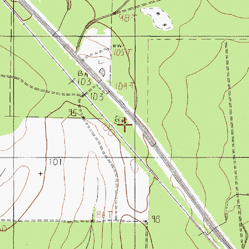 Topographic Map of Olive Cemetery, TX