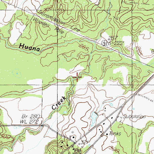 Topographic Map of Oliver Creek, TX