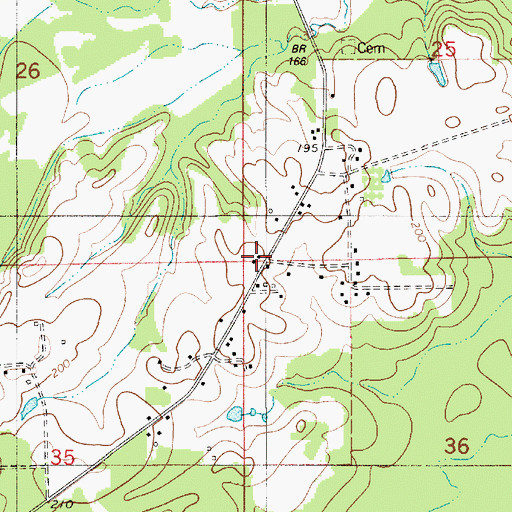 Topographic Map of Sellers Memorial Church, AL