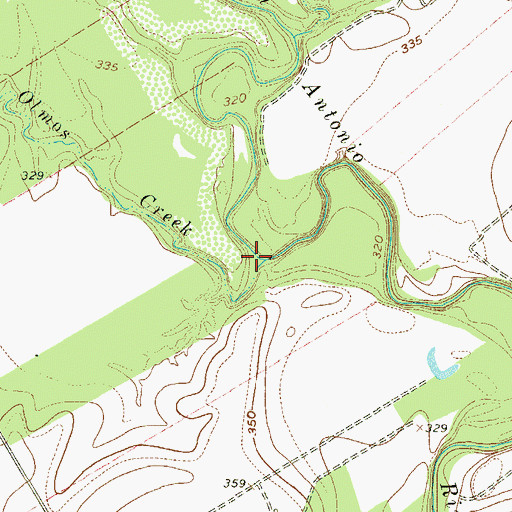 Topographic Map of Olmos Creek, TX