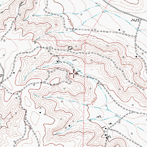 Topographic Map of Olson Oil Field, TX