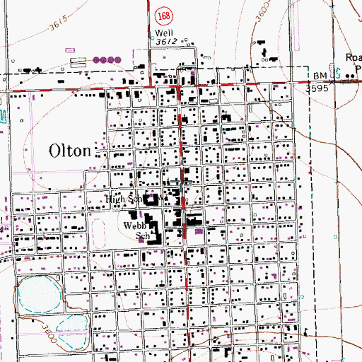 Topographic Map of Olton, TX