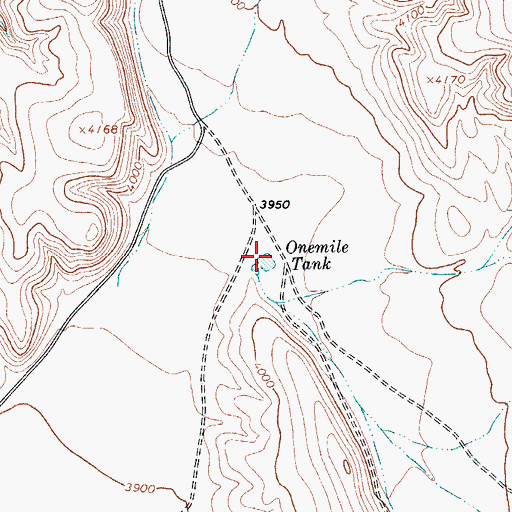Topographic Map of Onemile Tank, TX